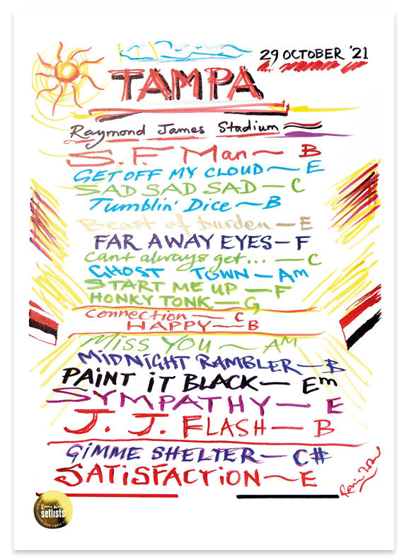 Show 25, Raymond James Stadium, Tampa 29 October 2021 Lithograph - Ronnie Wood UK product image