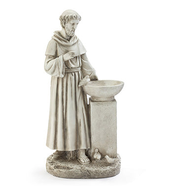 St Francis W Birdfeeder Statue Buds N Bloom Design Studio