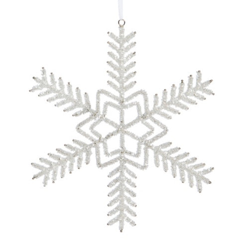 Pearl Beaded Snowflake Ornament