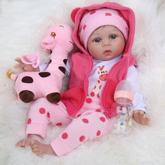 Perfect and Best-selling Lifelike Baby dolls_ Lucy, from Kaydora. She has a cute giraffe toy and hat. Get her home for your cute kids and the elderly. They need accompany and Lucy doll is the perfect one.