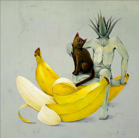 Fussy Cat, Acrylic On Canvas, artwork by Mahesh
