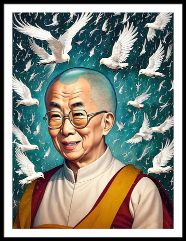 Portrait of Dalai Lama, by Bliss Of Art