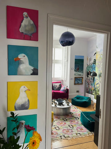 Seagull paintings & drawing room