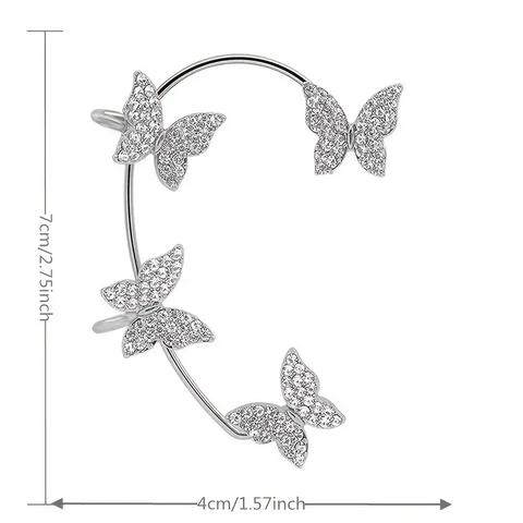 Butterfly Earrings Crystal Ear Cuff-Exceptional Store