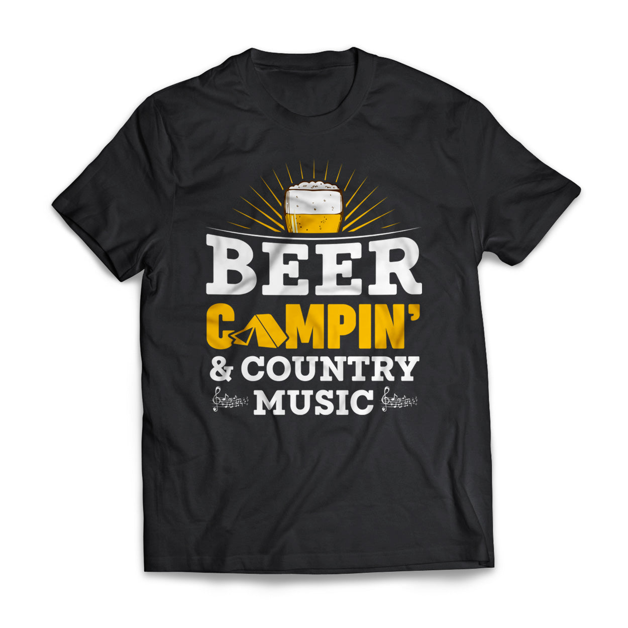 Beer Camping Country Music Short Sleeve Tee