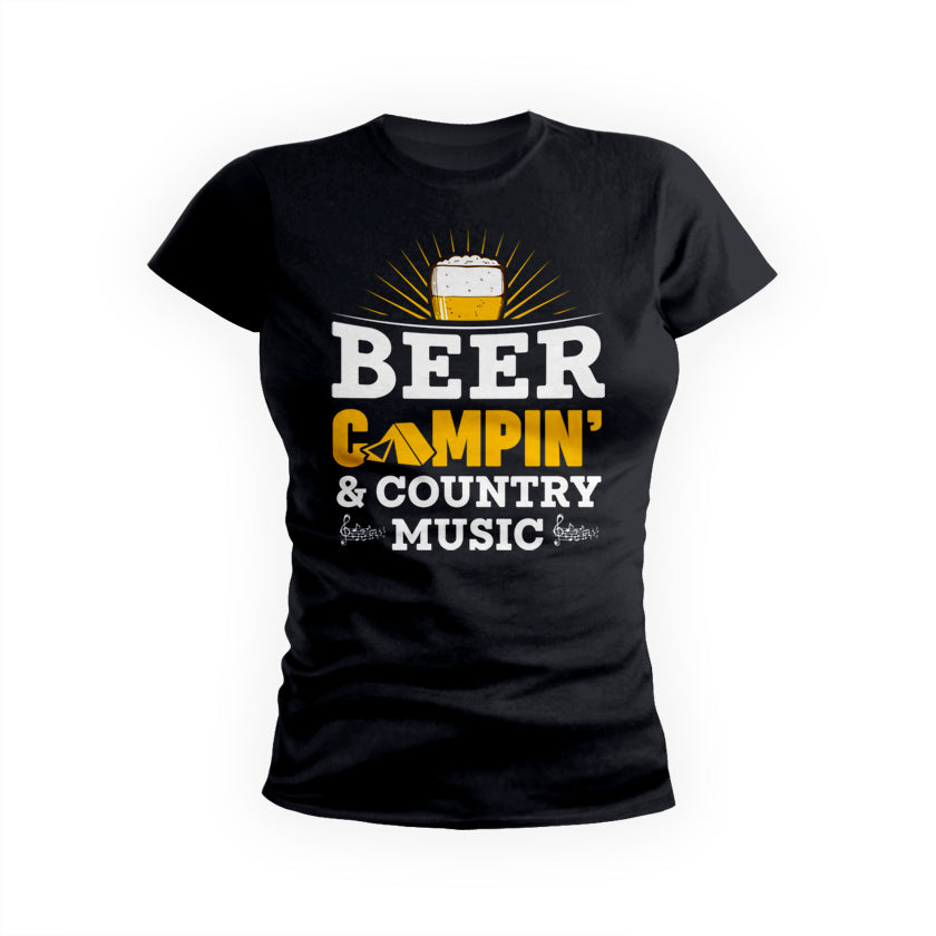 Beer Camping Country Music Womens Tee