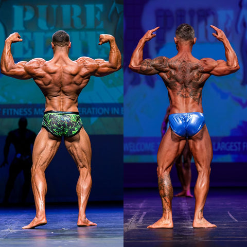 Back Double Bicep Fitness Model and Muscle Physique at Pure Elite