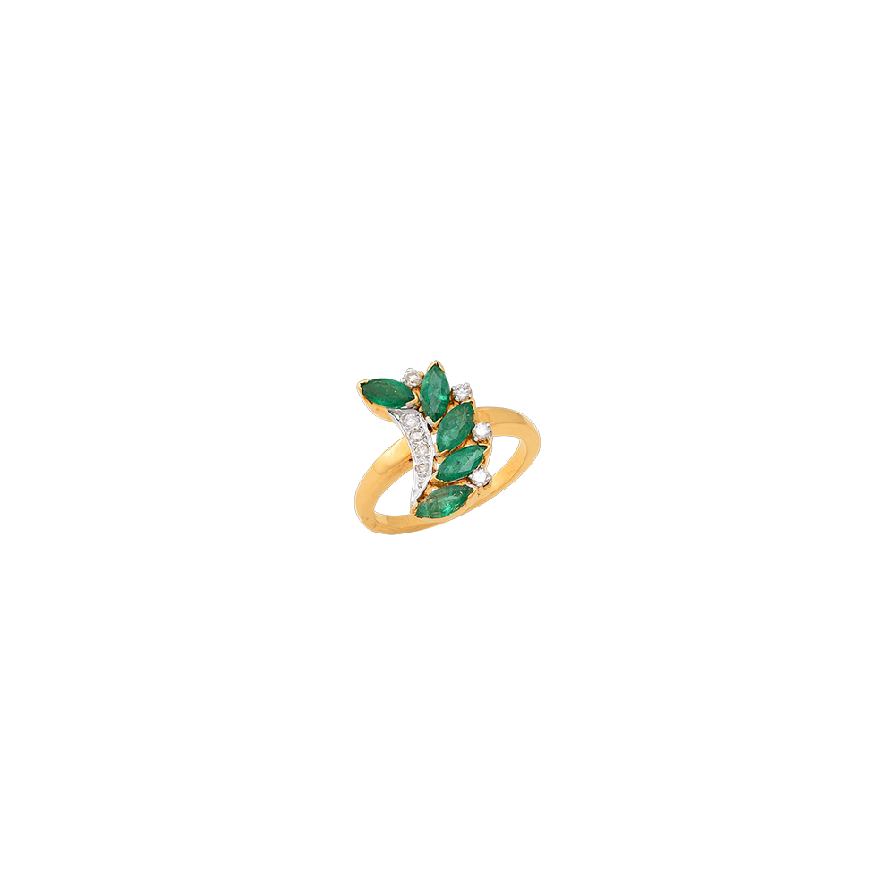 Marquise Cut Emerald Ring with Diamonds