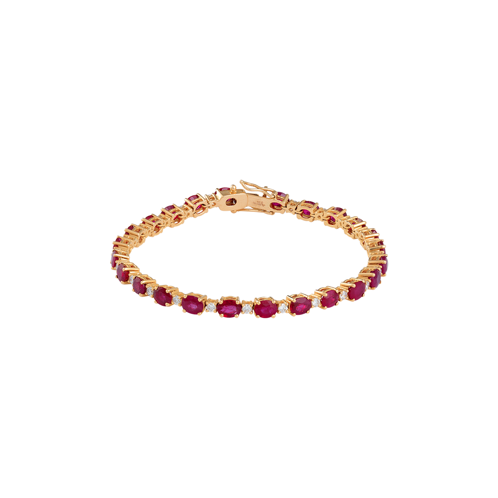 Ruby Diamond Tennis Bracelet