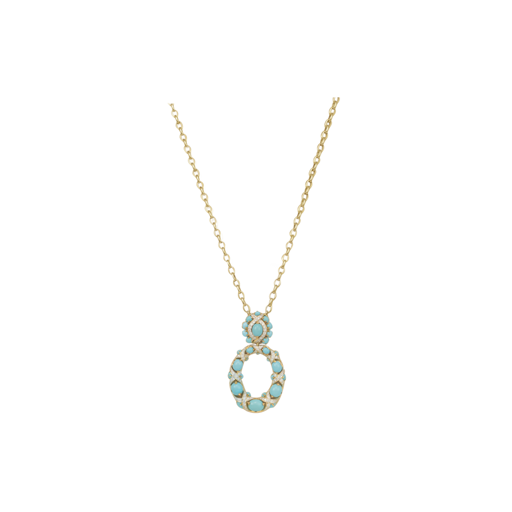 Turquoise Pendant with Diamonds