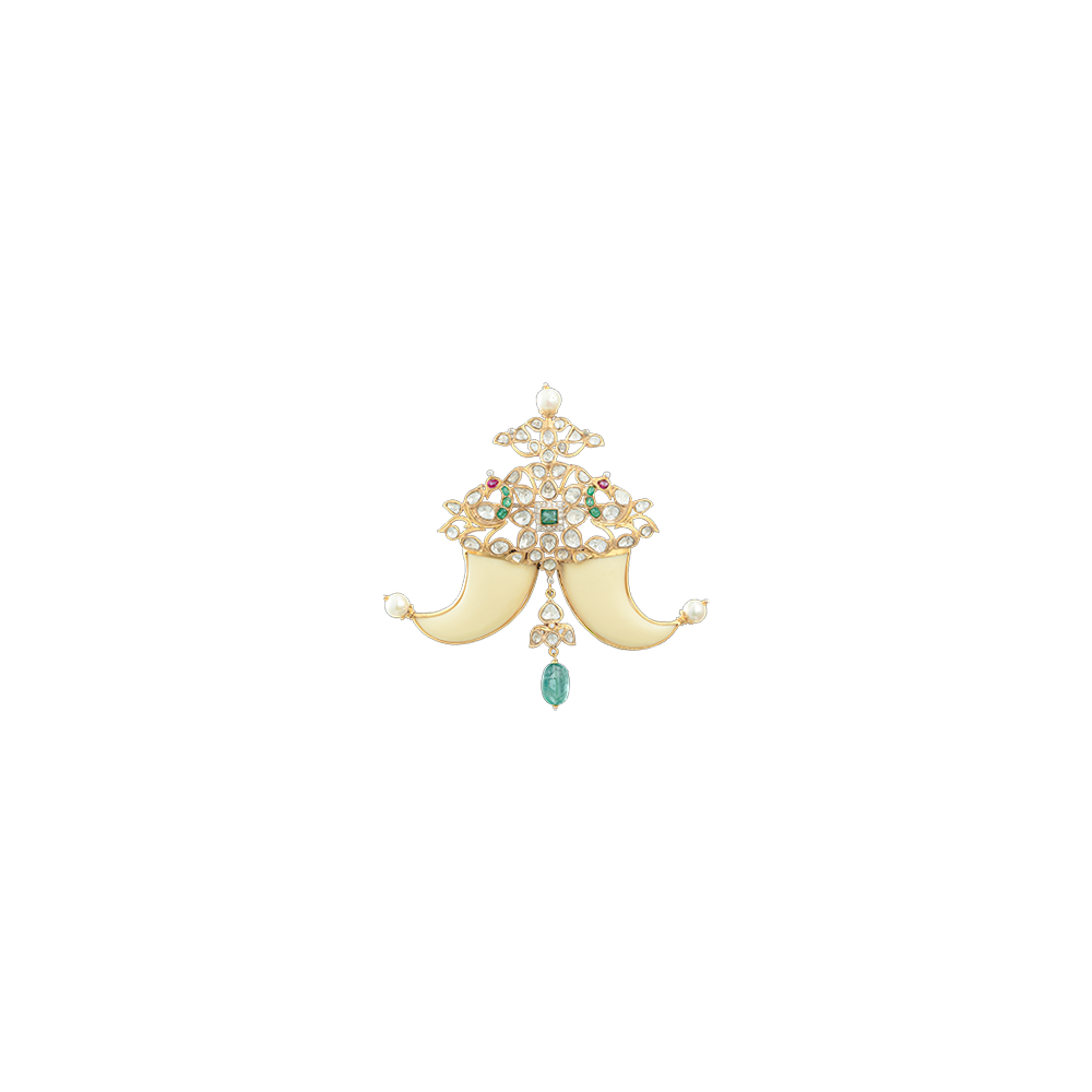 Peacock Brooch with Diamond & Emeralds