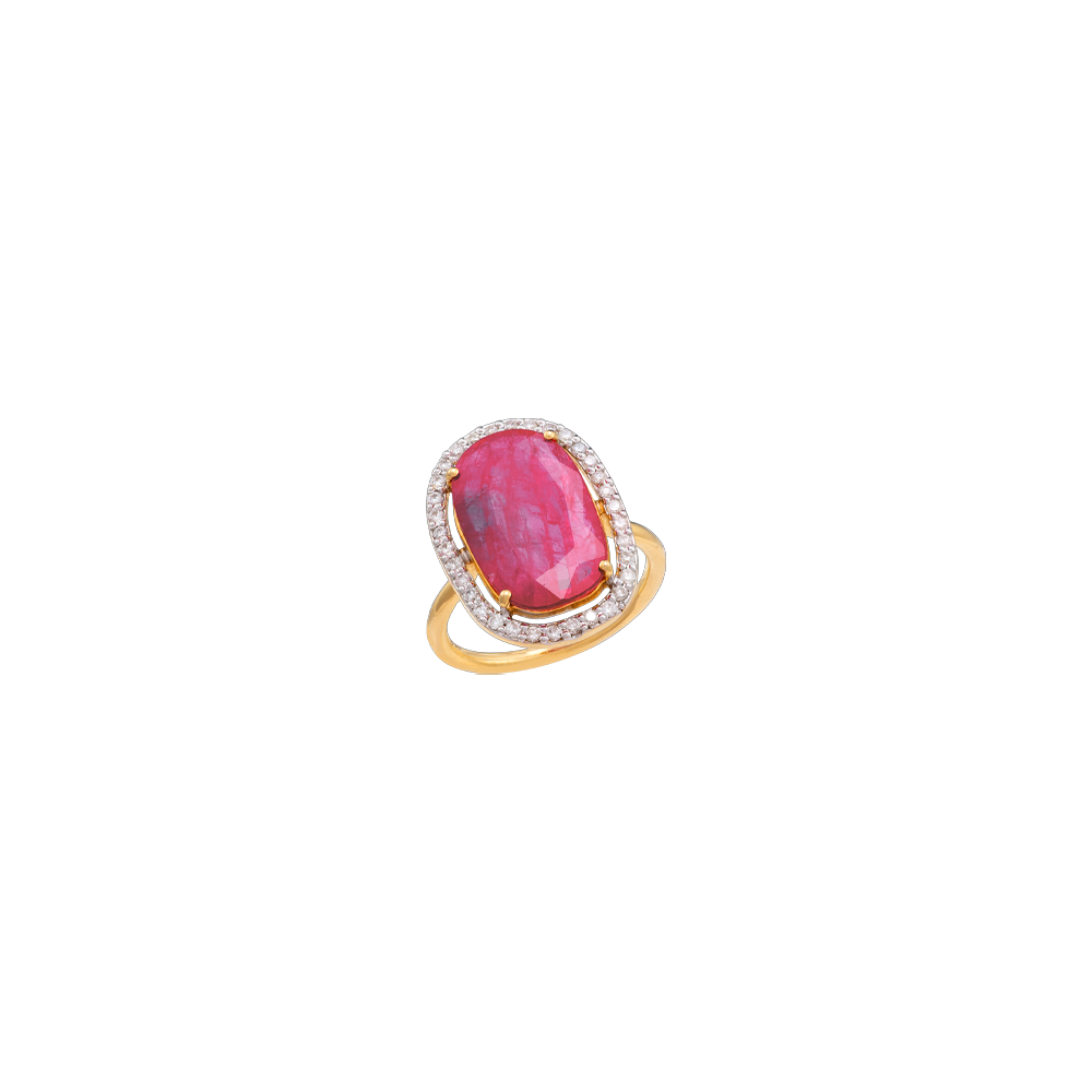 Oval Ruby Diamond Ring