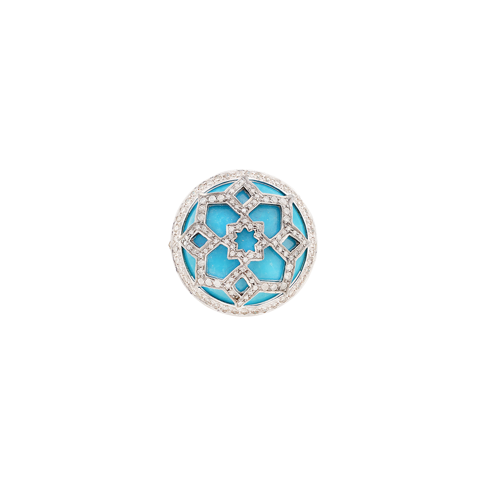 Turquoise Ring with Diamonds