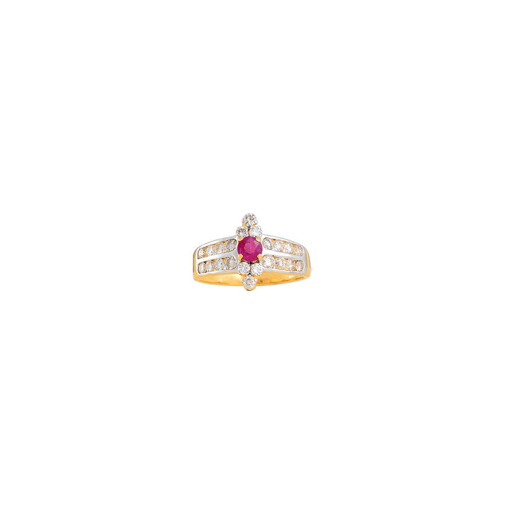 Diamond Ring With Ruby