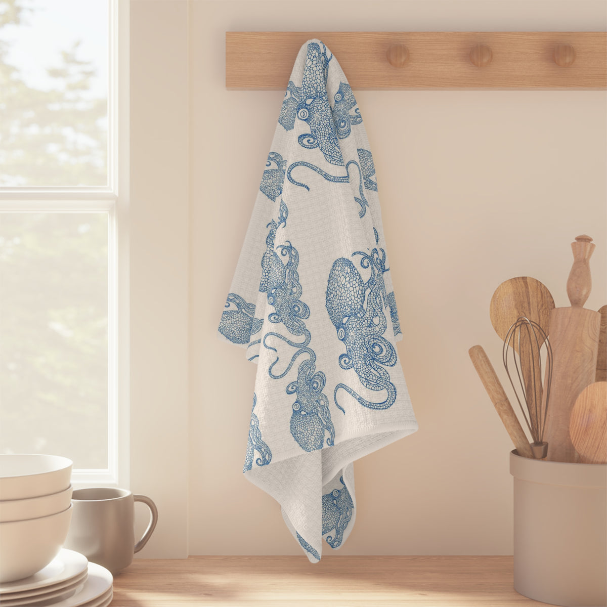 Blue Octopus I Soft Kitchen Towel - NEW for Fall 2023!