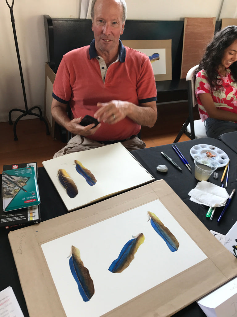 Nick Mayer Art Workshop Focus on Feathers Catalina Island Fish Art