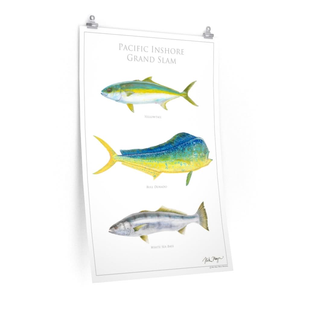 Fishing Art Print Gifts for Him Florida Inshore Grand Slam Wall