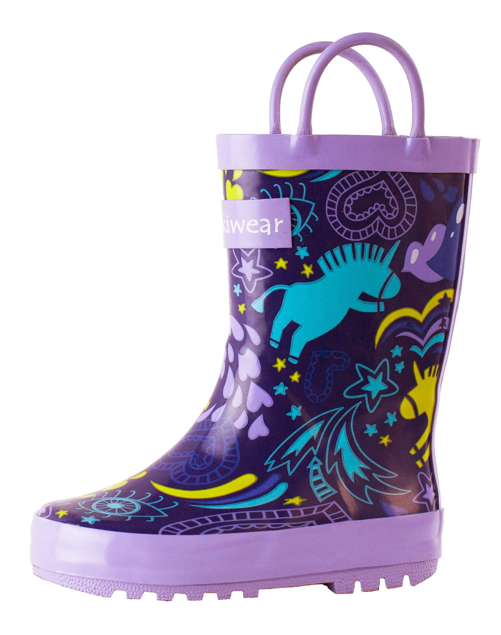 Children s Rubber Rain Boots  Purple Unicorn  OAKI