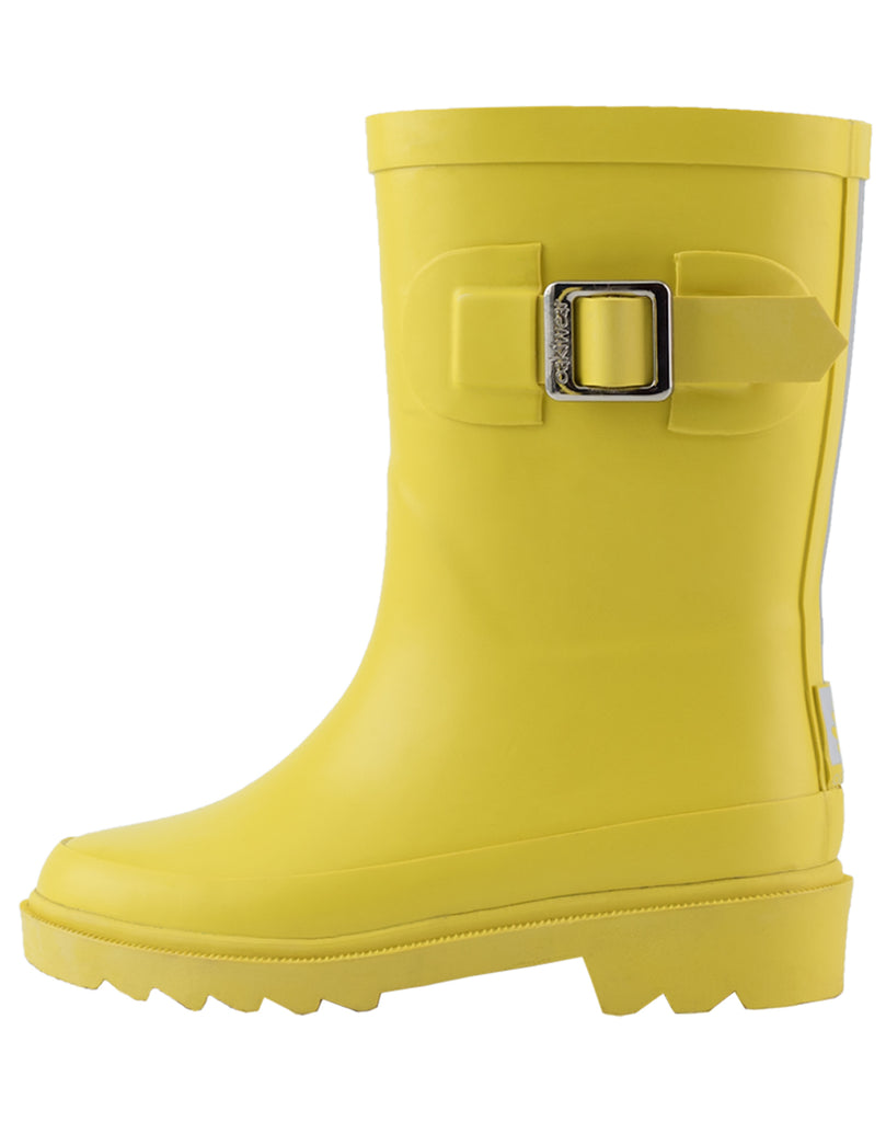 Buckle Rubber Rain Boots Classic Yellow 