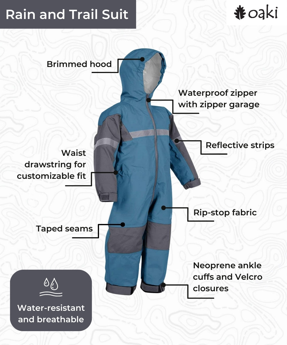 Children's Rain/Trail Suit, Brighton Blue – OAKI