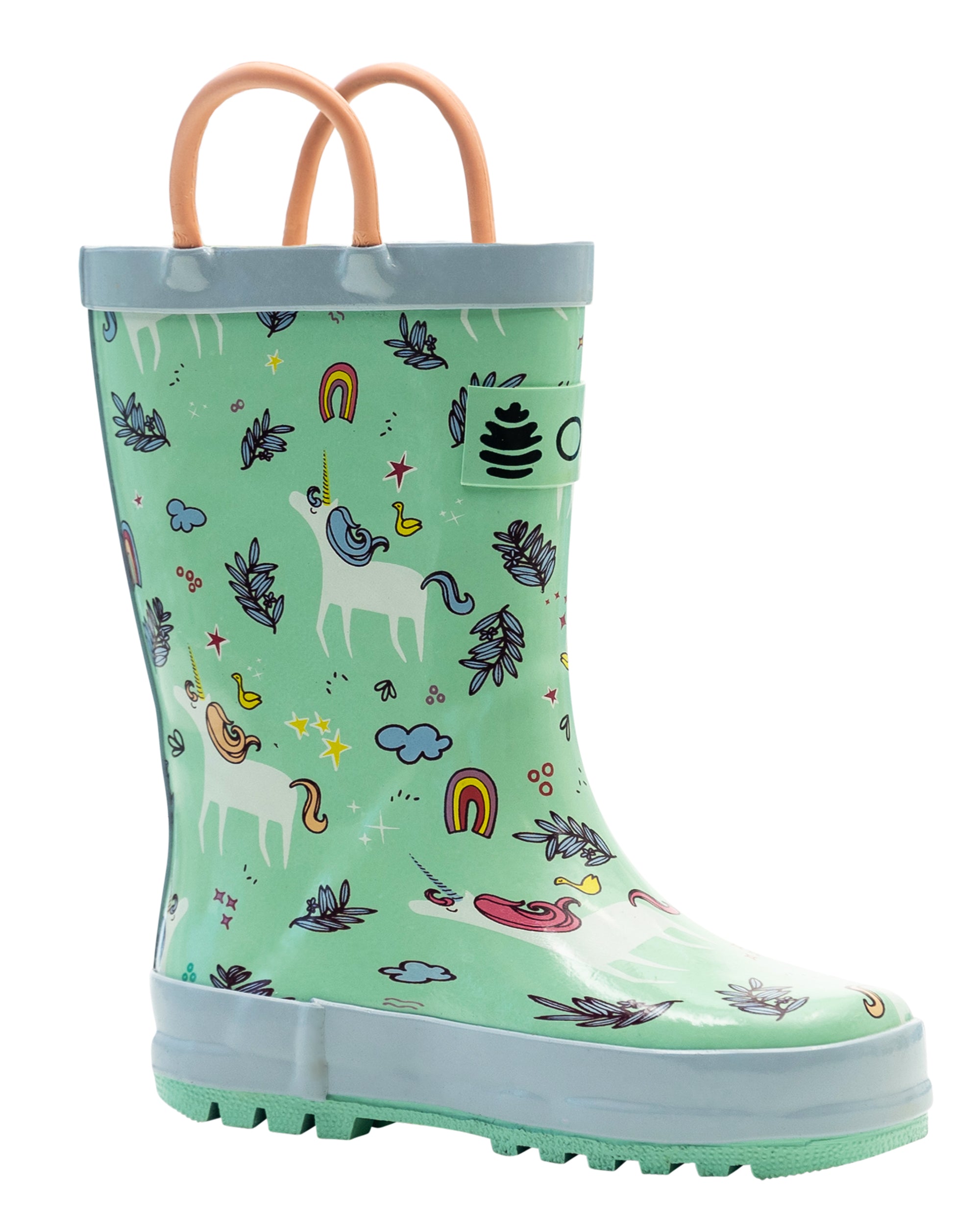 Snooty Unicorn  Loop Handle Rubber Rain Boots  OAKI