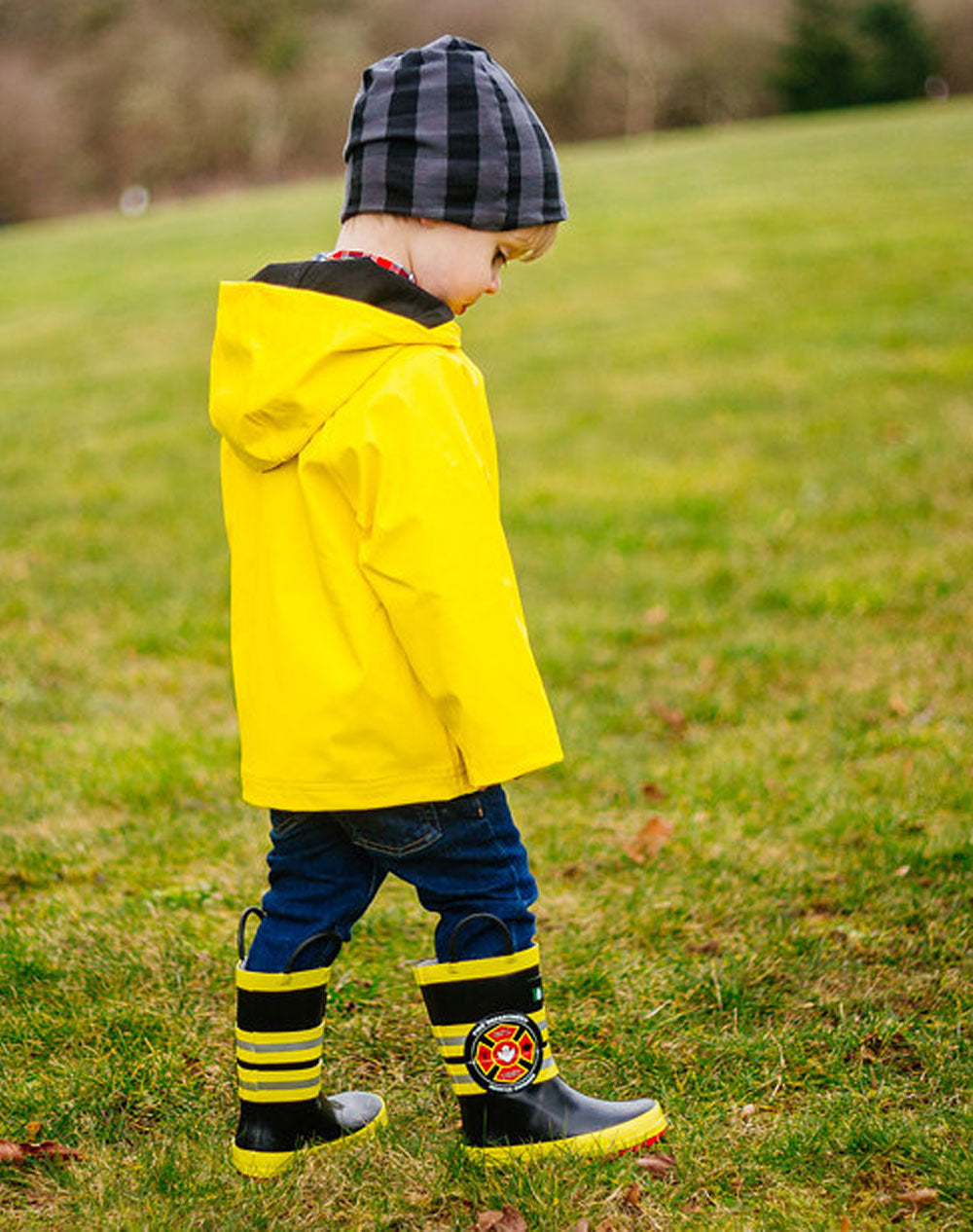 kids fireman rain boots