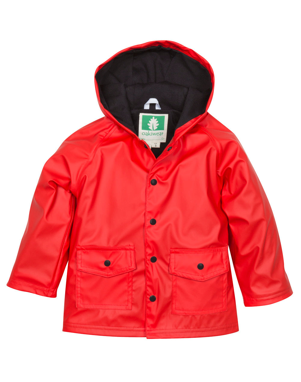 red and black rain jacket