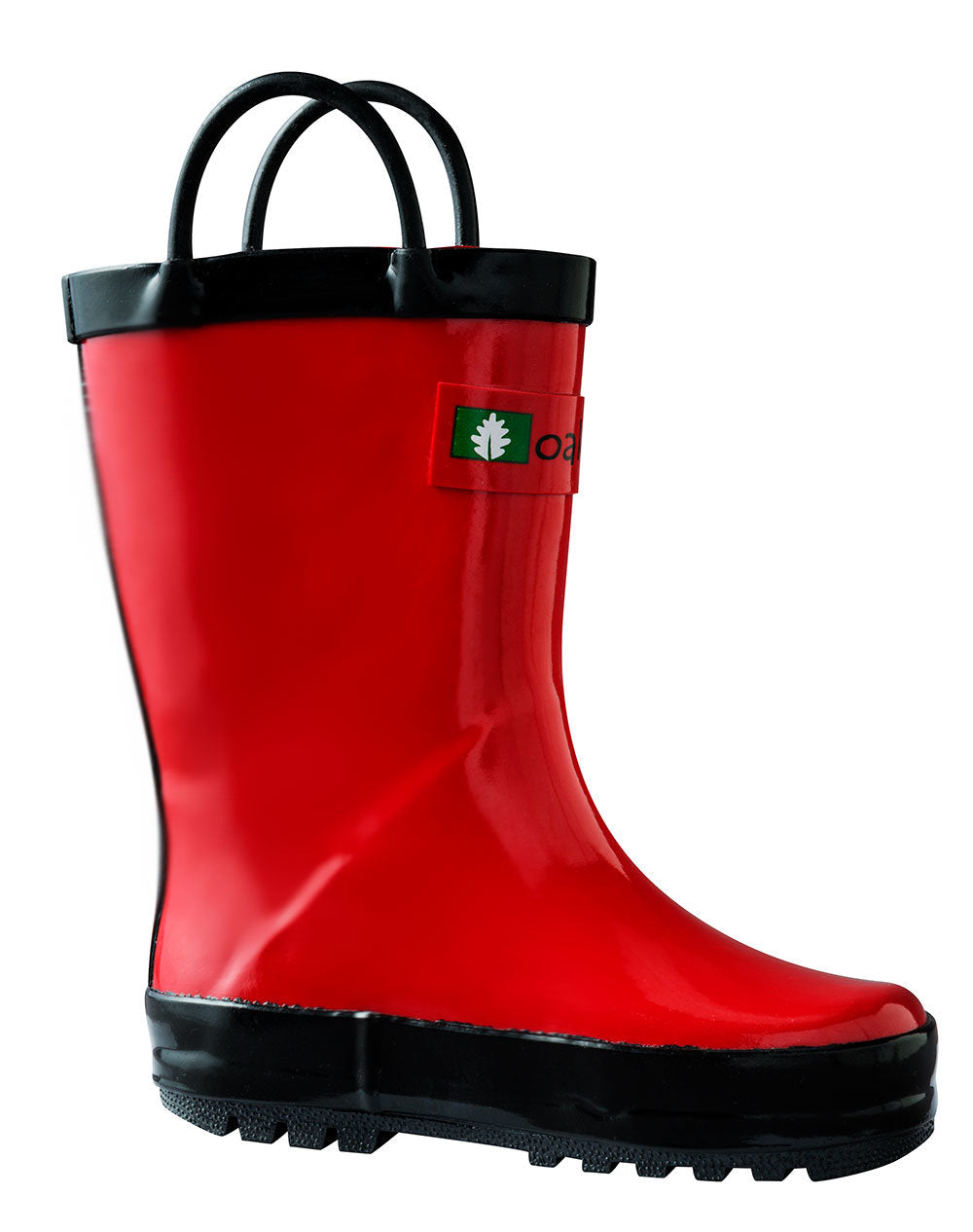 Children's Rubber Rain Boots, Fiery Red OAKI
