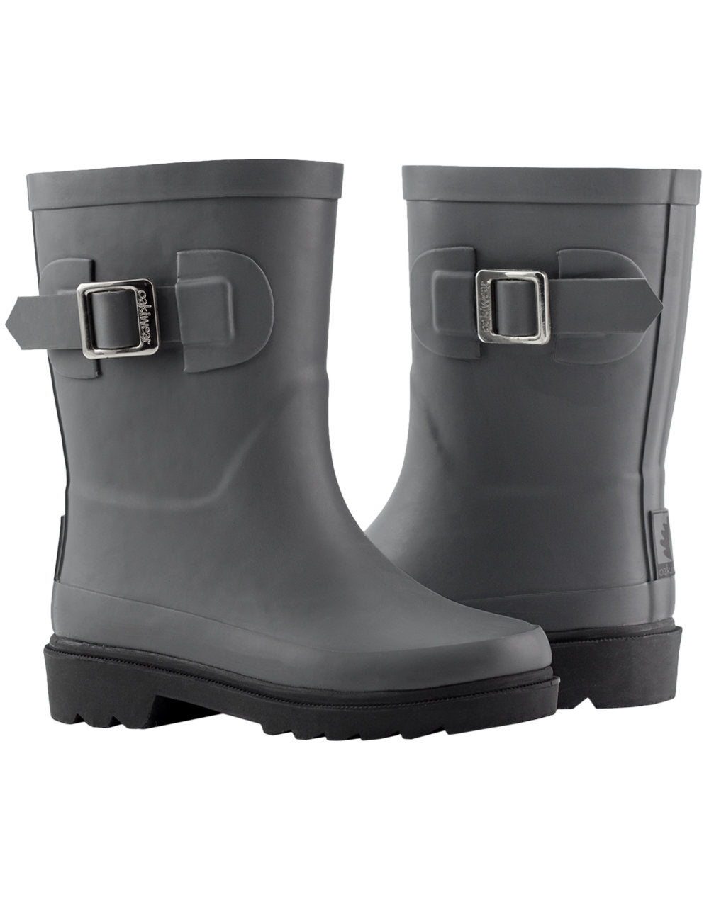 dark grey rain boots