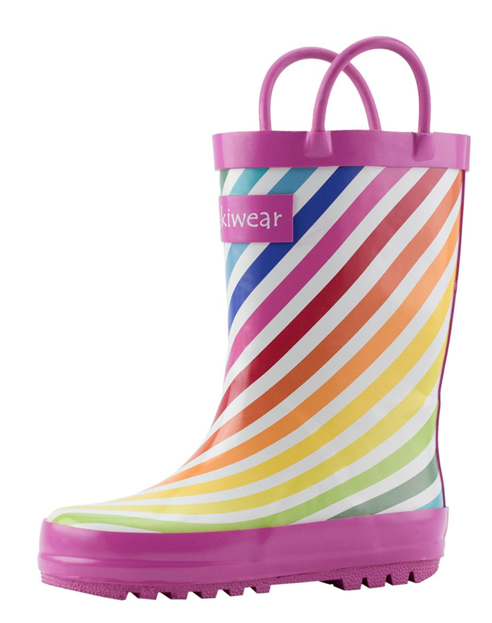 Children's Rubber Rain Boots Rainbow Stripes – OAKI