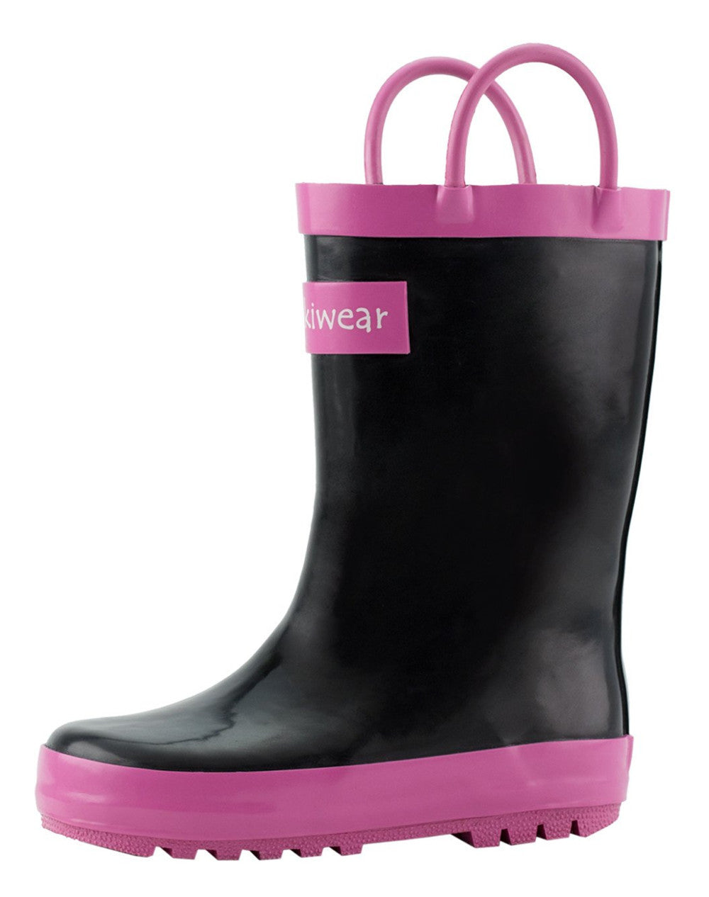 pink rubber rain boots