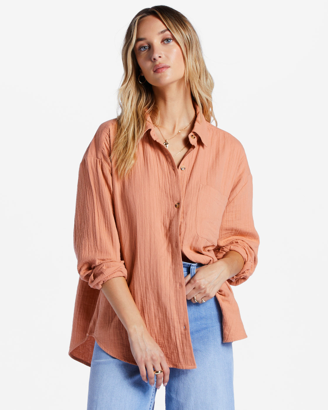 Right On Long Sleeve Shirt - Rose Dawn