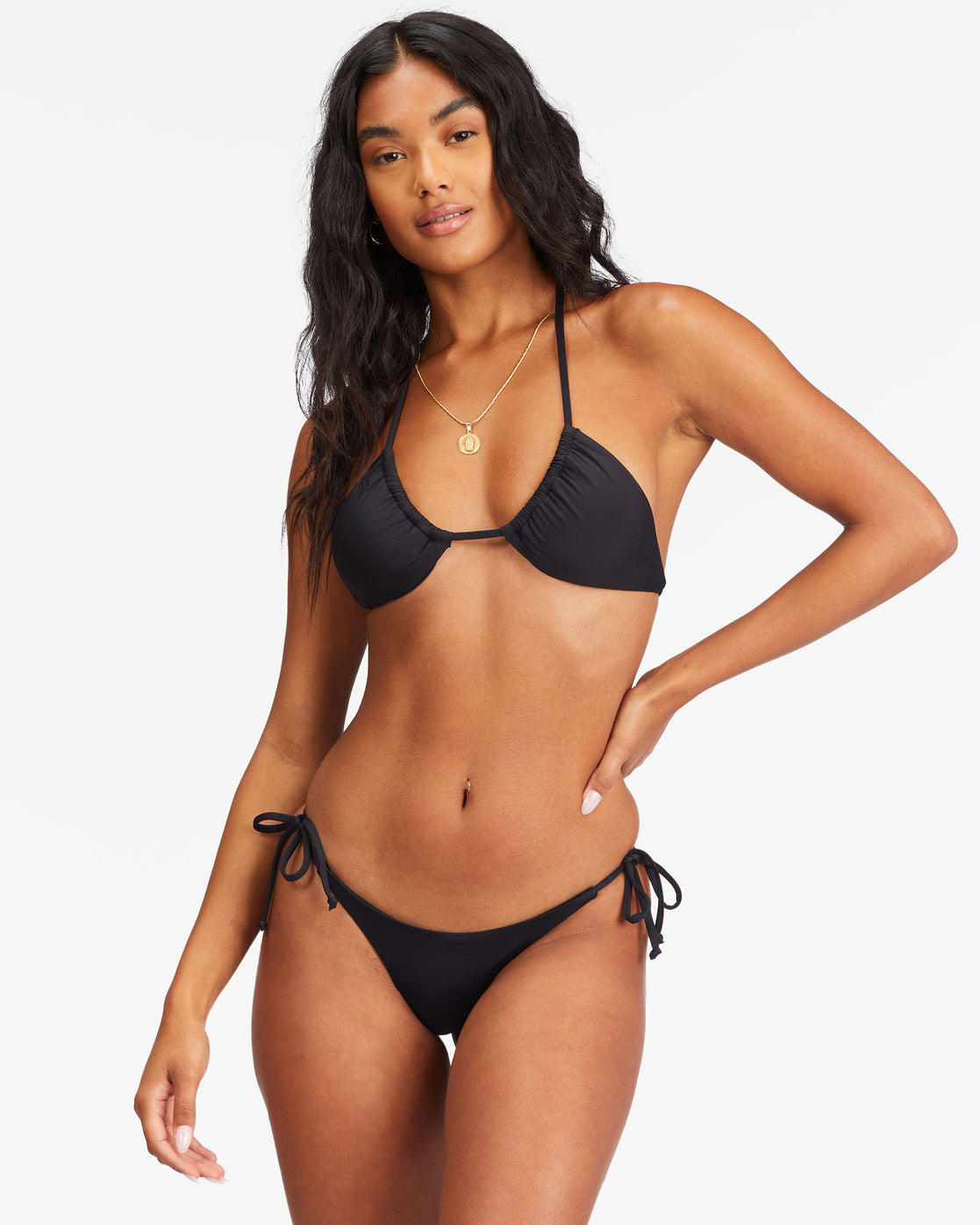 Sol Searcher Multi-Way Triangle Bikini Top - Black Pebble