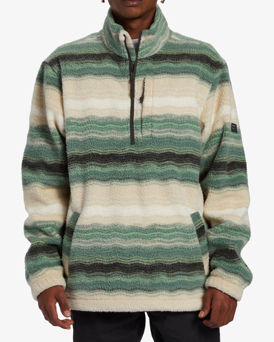 Boundary Half-Zip Mock Neck Fleece - Matcha