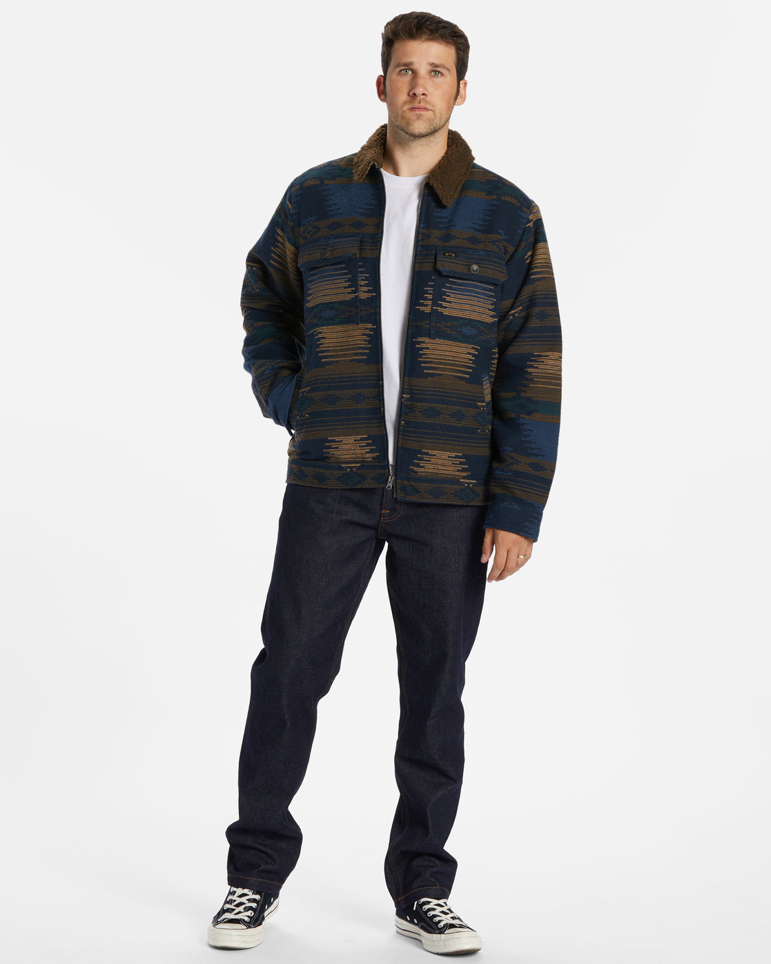 Barlow Sherpa Lined Jacket - Navy