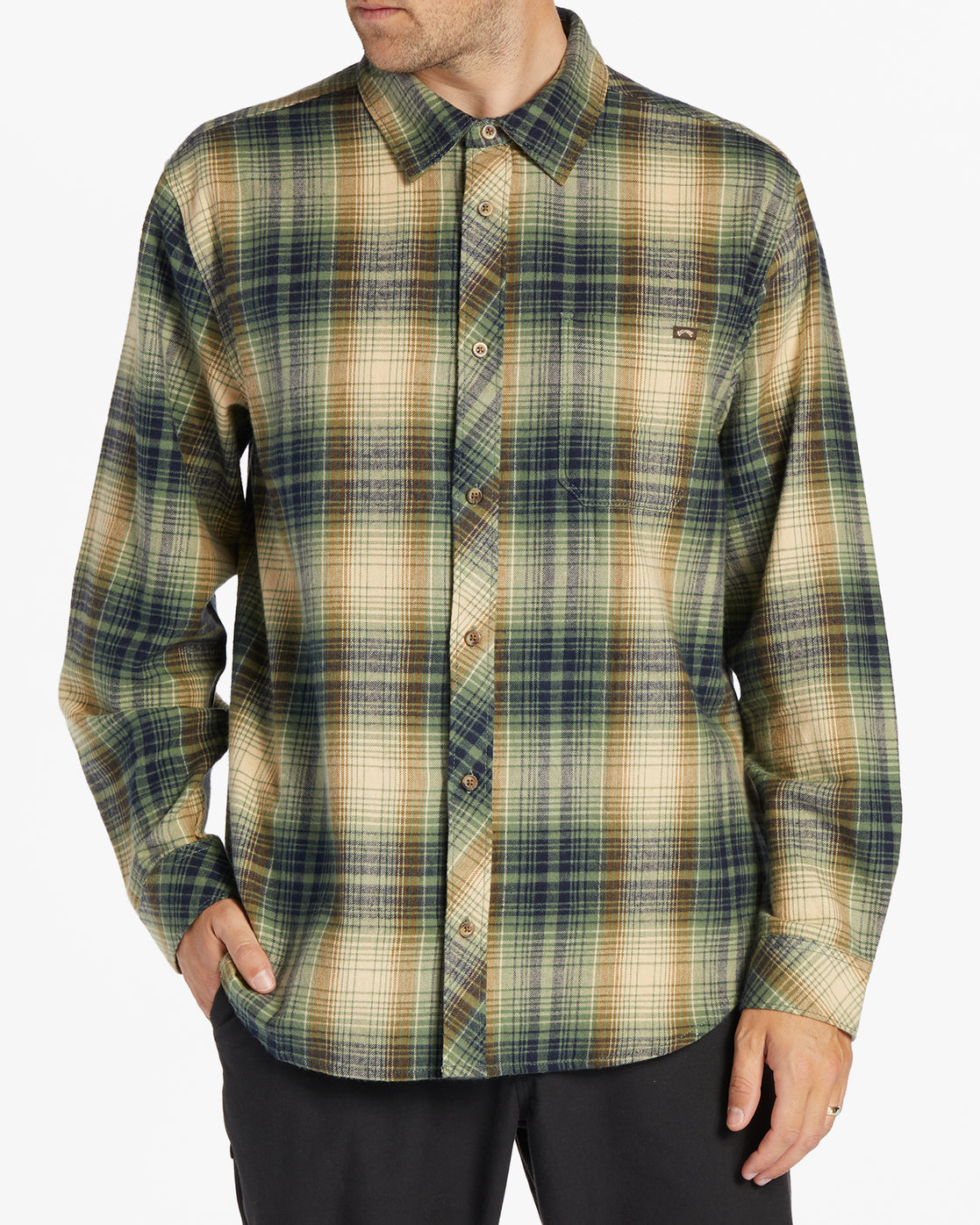 Coastline Flannel Long Sleeve Shirt - Sage