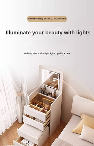 Makeup Station with Mirror and Lights