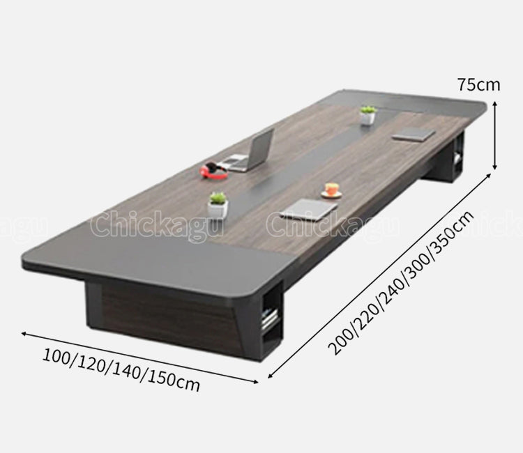 オフィスデスク　応接テーブル　会議テーブル　会議室　幅広い　バイカラー　厚い天板　コンセント　キャビネット　電源ポート　安定性　落ち着き　上質　高級感　カスタマイズ可能　HYZ-C007　chickagu