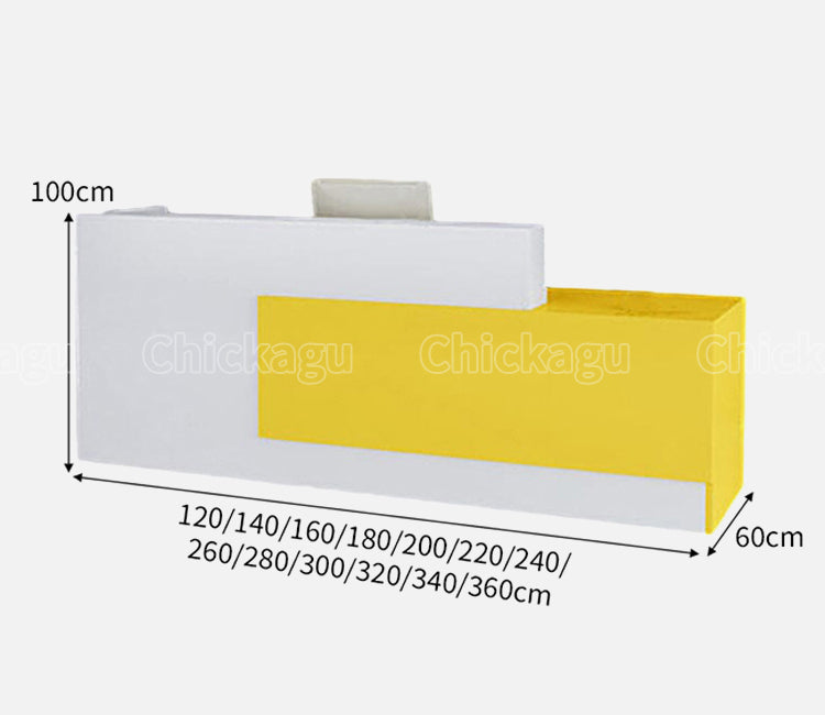 大容量収納　店舗用　受付カウンター　カウンタテーブル　受付台　オフィス受付　エントランス受付　ホワイト　カスタマイズ可能　JDT-C024　CHICKAGU