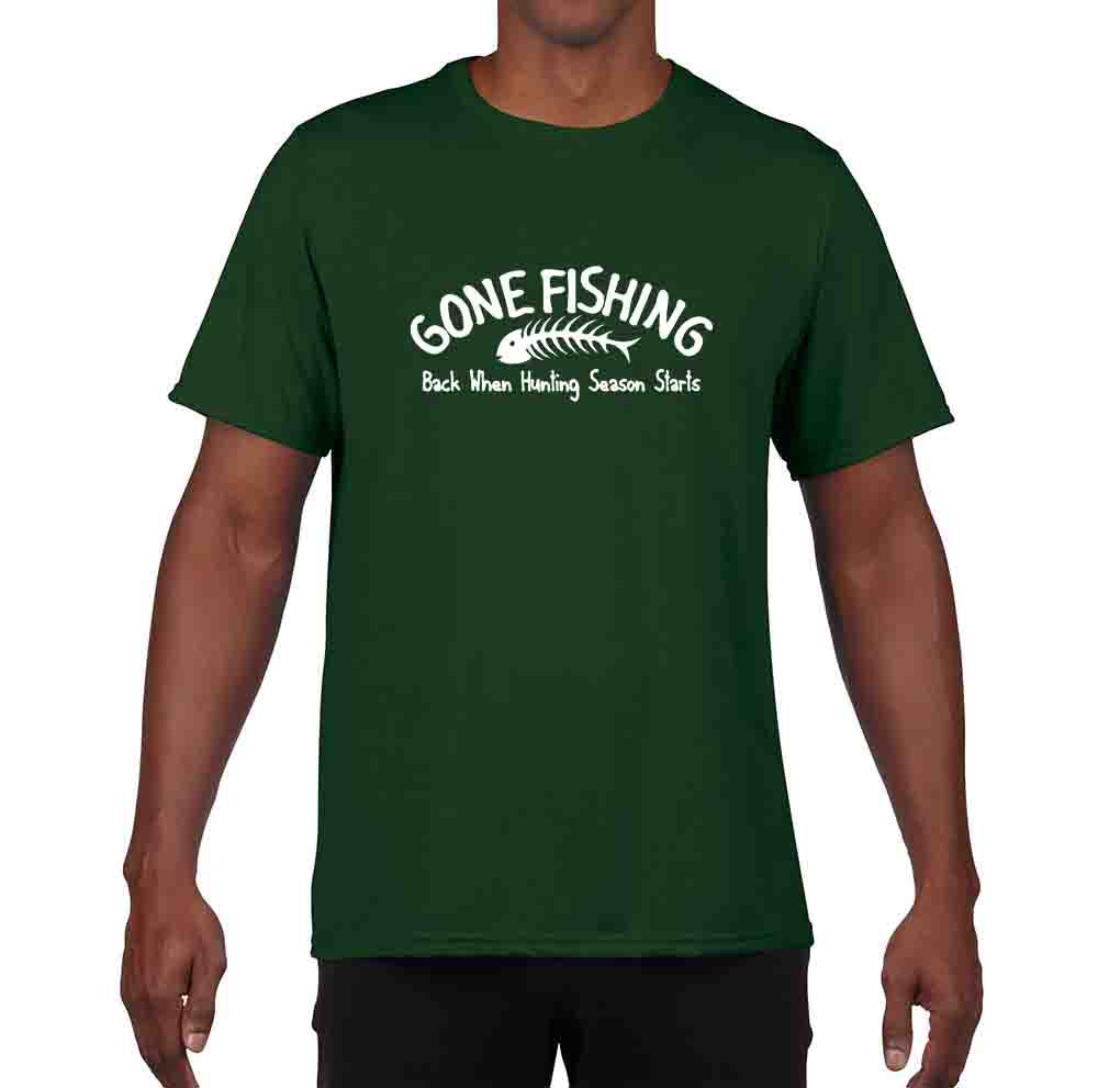 GONE FISHING Funny Fishing Humor SaltwaterSlam Mens T-Shirt | eBay