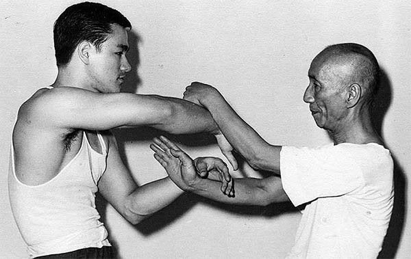 Yip Man and Bruce Lee in the 1950s.