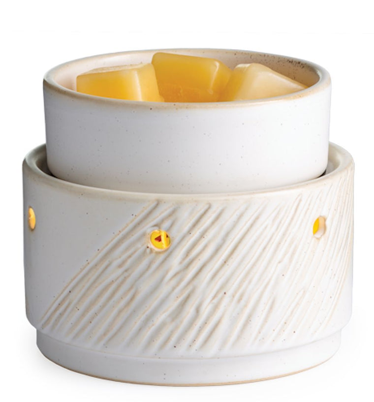 Candle Warmer - Cream Embossed