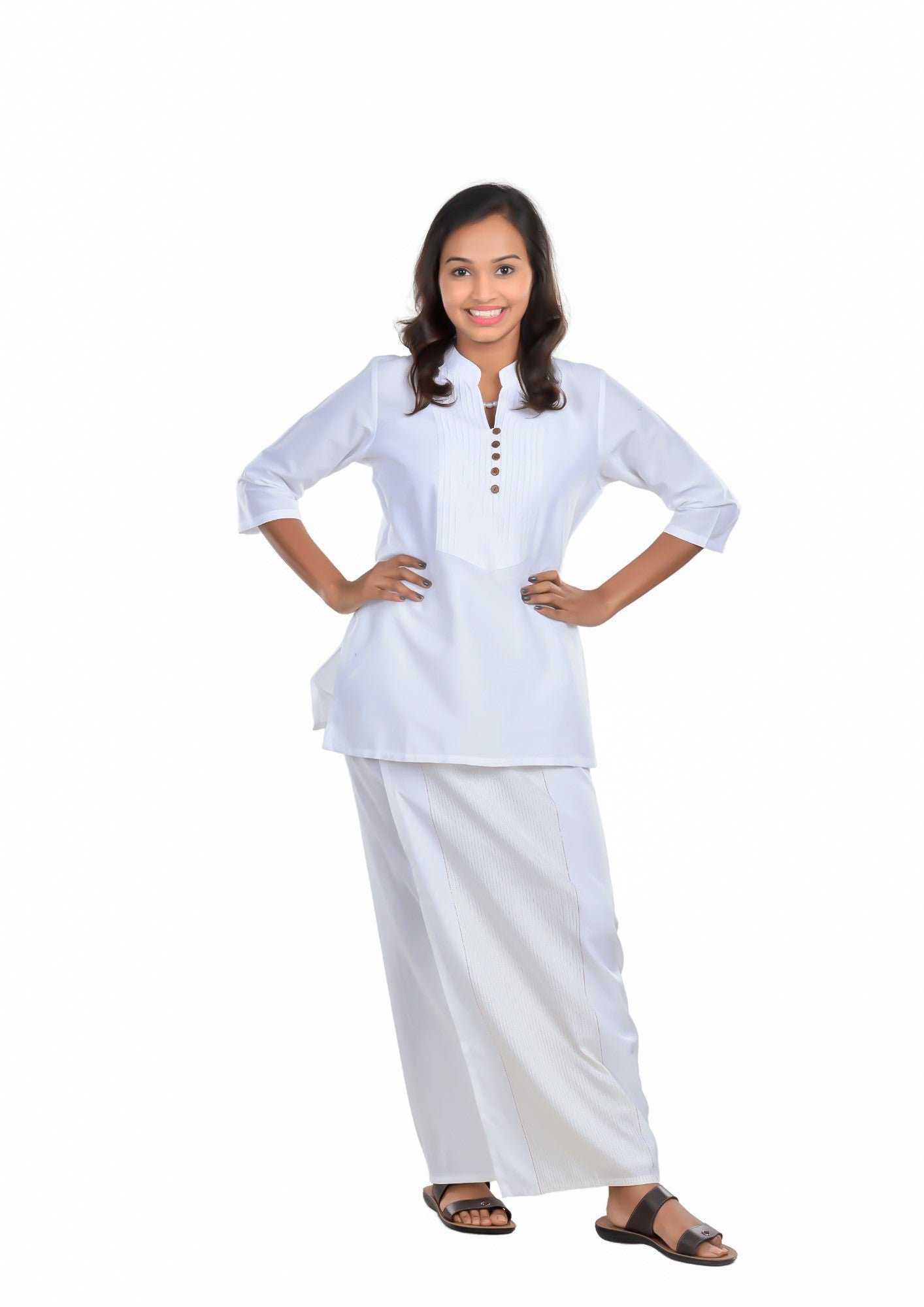 Buy Blue Satin Embroidered Mirror V Neck Draped Kaftan Kurta And Lungi Set  For Women by Nupur Kanoi Online at Aza Fashions.