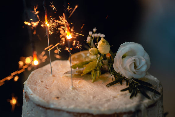 sparkler on a cake