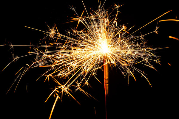 single sparkler lit up