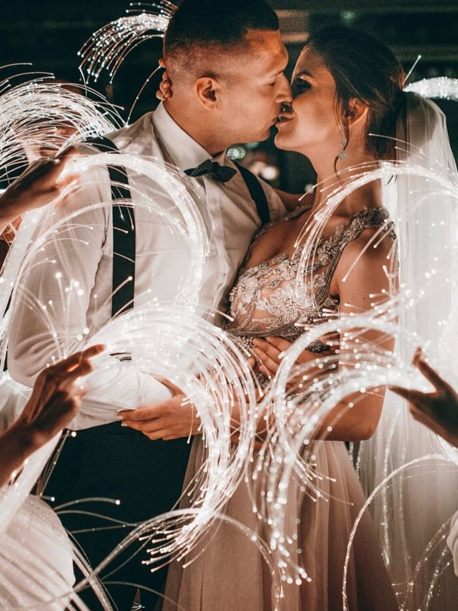 White LED Fiber Wands - Wedding Sparklers Now product image