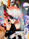 Gojo Satoru Jujutsu Kaisen 3 Item Gift Combo: 9 Self adhesive mini posters, 1 Double Sided Keychain, 1 Key-Tag