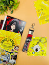 Itachi Uchiha 3 Item Gift Combo: 9 Self adhesive mini posters, 1 Double Sided Keychain, 1 Key-Tag