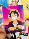 One Piece Monkey D Luffy 3 Item Gift Combo: 9 Self adhesive mini posters, 1 Double Sided Keychain, 1 Key-Tag