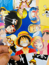 One Piece Monkey D Luffy 3 Item Gift Combo: 9 Self adhesive mini posters, 1 Double Sided Keychain, 1 Key-Tag